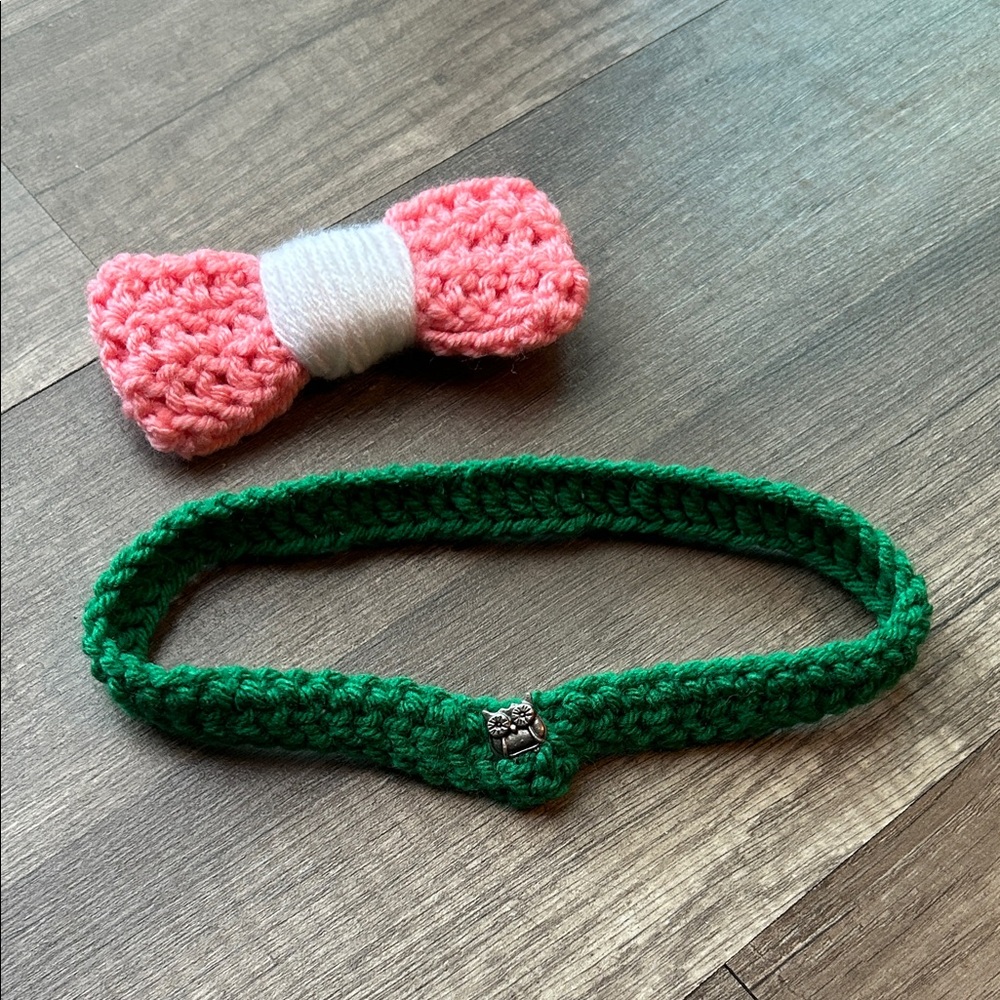 **FREE! Gift with Purchase! NEW Handmade Crochet Kids Bow & Headband Set
